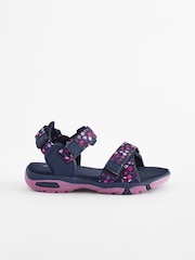 Purple Floral Touch and Close Fastening Trekker Sandals - Image 2 of 5