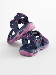 Purple Floral Touch and Close Fastening Trekker Sandals - Image 3 of 5