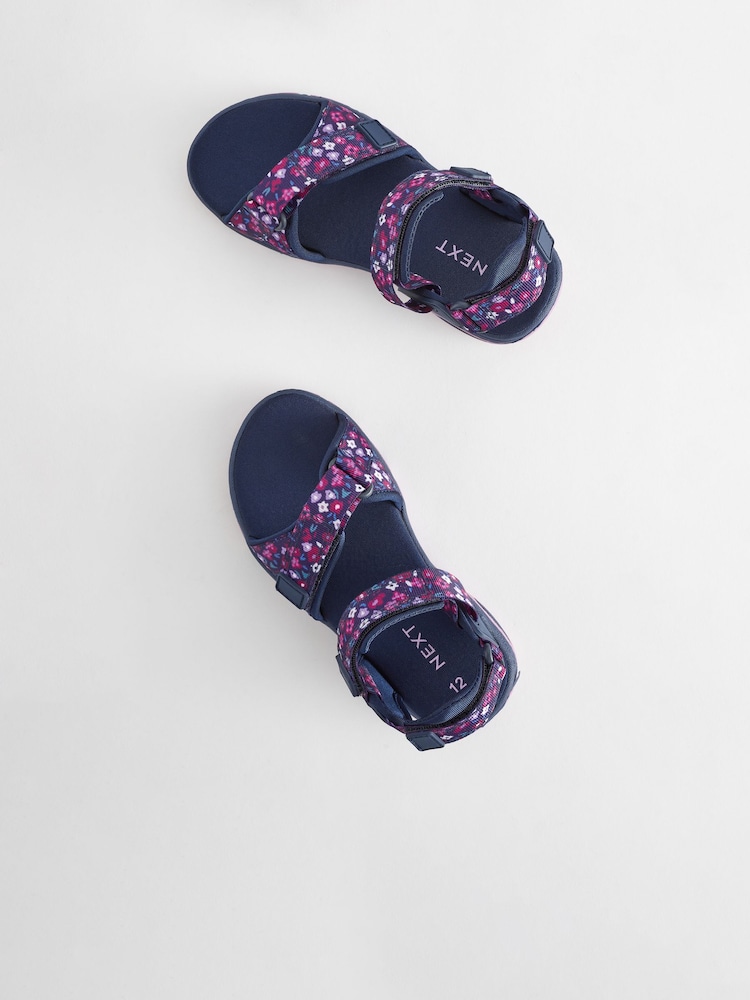 Purple Floral Touch and Close Fastening Trekker Sandals - Image 4 of 5