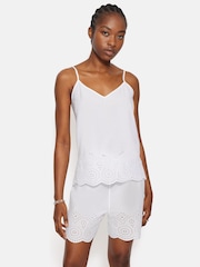 Jigsaw White Broderie Anglaise 100% Cotton Cami - Image 1 of 7