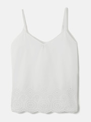 Jigsaw White Broderie Anglaise 100% Cotton Cami - Image 7 of 7