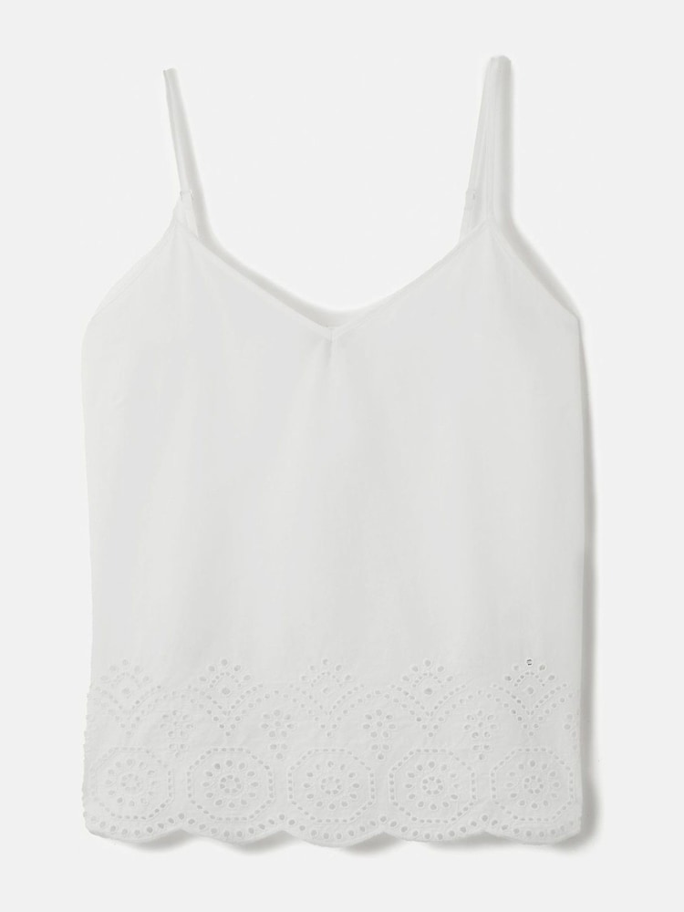 Jigsaw White Broderie Anglaise 100% Cotton Cami - Image 7 of 7