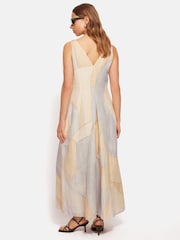 Jigsaw Blue Abstract Linen Gauze Dress - Image 2 of 7