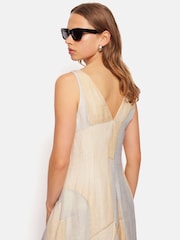 Jigsaw Blue Abstract Linen Gauze Dress - Image 3 of 7