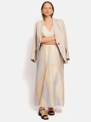 Jigsaw Blue Abstract Linen Gauze Dress - Image 5 of 7