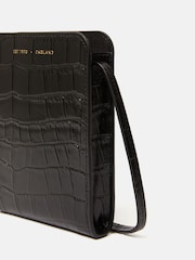Jigsaw Black Leather Cross-Body Phone Bag - Image 3 of 6