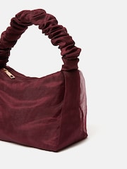 Jigsaw Red Ruched Organza Clutch - Image 3 of 6