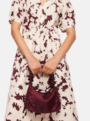 Jigsaw Red Ruched Organza Clutch - Image 4 of 6