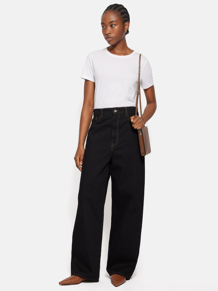 Jigsaw Brown Leather Cross-Body Phone 100% Cotton Bag - Image 2 of 6 Jigsaw Brown Leather Cross-Body Phone 100% Cotton Bag - Image 2 of 6