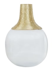 Fifty Five South Gold Glynn Glass Bottle Vase - Image 1 of 5