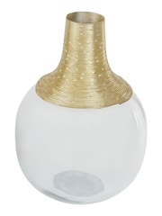 Fifty Five South Gold Glynn Glass Bottle Vase - Image 2 of 5