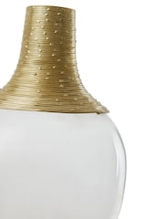 Fifty Five South Gold Glynn Glass Bottle Vase - Image 3 of 5