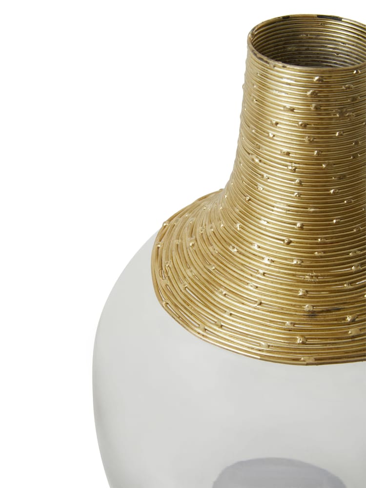 Fifty Five South Gold Glynn Glass Bottle Vase - Image 4 of 5