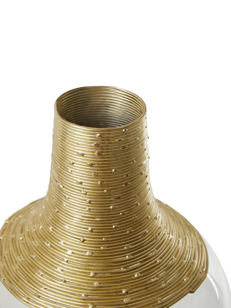 Fifty Five South Gold Glynn Glass Bottle Vase - Image 5 of 5