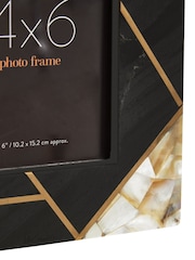 Fifty Five South Black and Gold Oriana Slate Frame with Mother of Pearl Inlays - Image 7 of 7