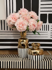 Fifty Five South Black White And Gold Cassia Stripe Vase - Image 1 of 2