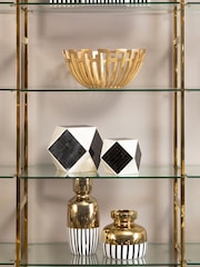 Fifty Five South Black White And Gold Cassia Stripe Vase - Image 3 of 6