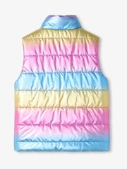 Hatley Pink Rainbow Shine Reversible Quilted Gilet - Image 4 of 5