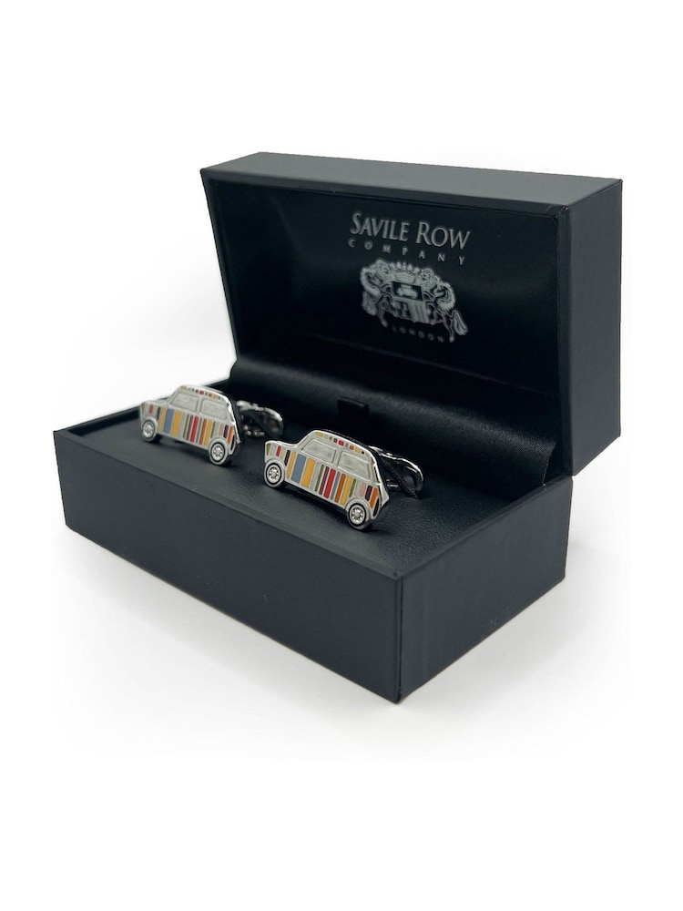 Savile Row Company Silver Tone Rhodium Plated Car Cufflinks - Image 3 of 3 Savile Row Company Silver Tone Rhodium Plated Car Cufflinks - Image 3 of 3