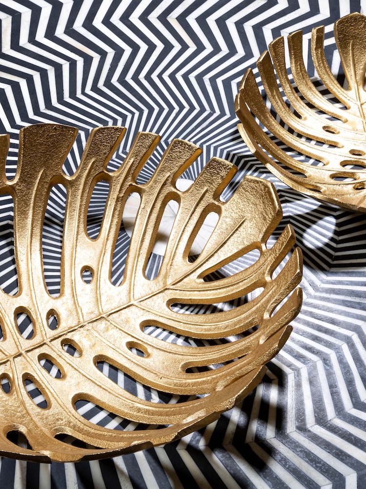 Fifty Five South Gold Prato Monstera Leaf Dish - Image 1 of 6