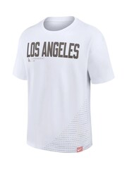 Fanatics NFL Los Angeles Dodgers Statement Swoosh Max 90 100% Cotton White T-Shirt - Image 2 of 3