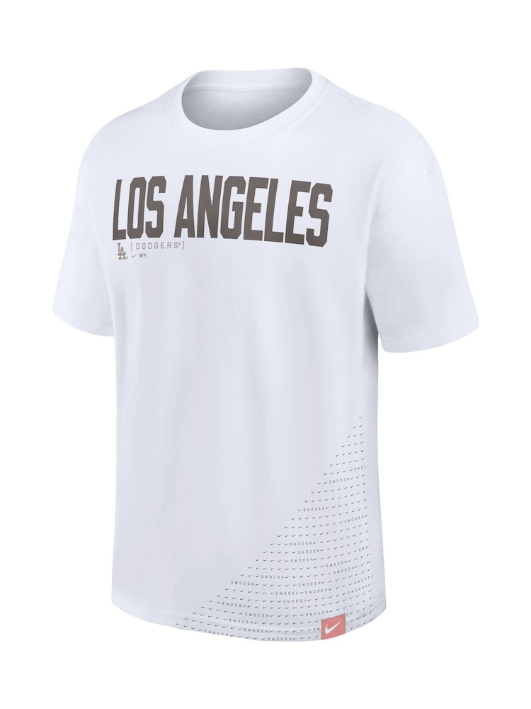 Fanatics NFL Los Angeles Dodgers Statement Swoosh Max 90 100% Cotton White T-Shirt - Image 2 of 3