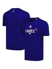 adidas Blue 100% Cotton Euro 2024 France T-Shirt - Image 1 of 3