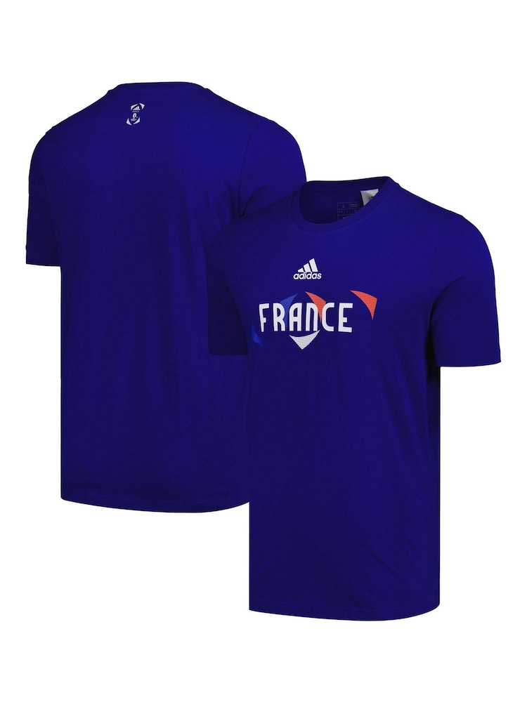 adidas Blue 100% Cotton Euro 2024 France T-Shirt - Image 1 of 3