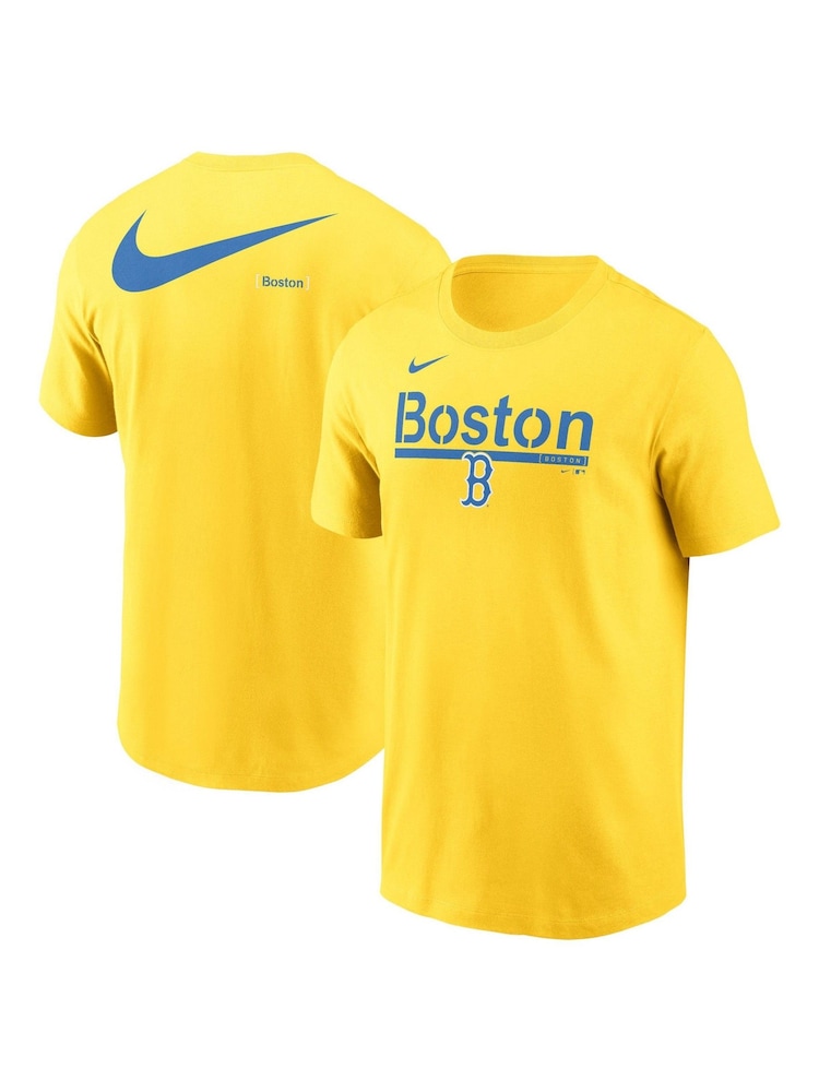 Fanatics Yellow MLB Boston Red Sox 2 Hit Speed City Connect 100% Cotton T-Shirt - Image 1 of 3