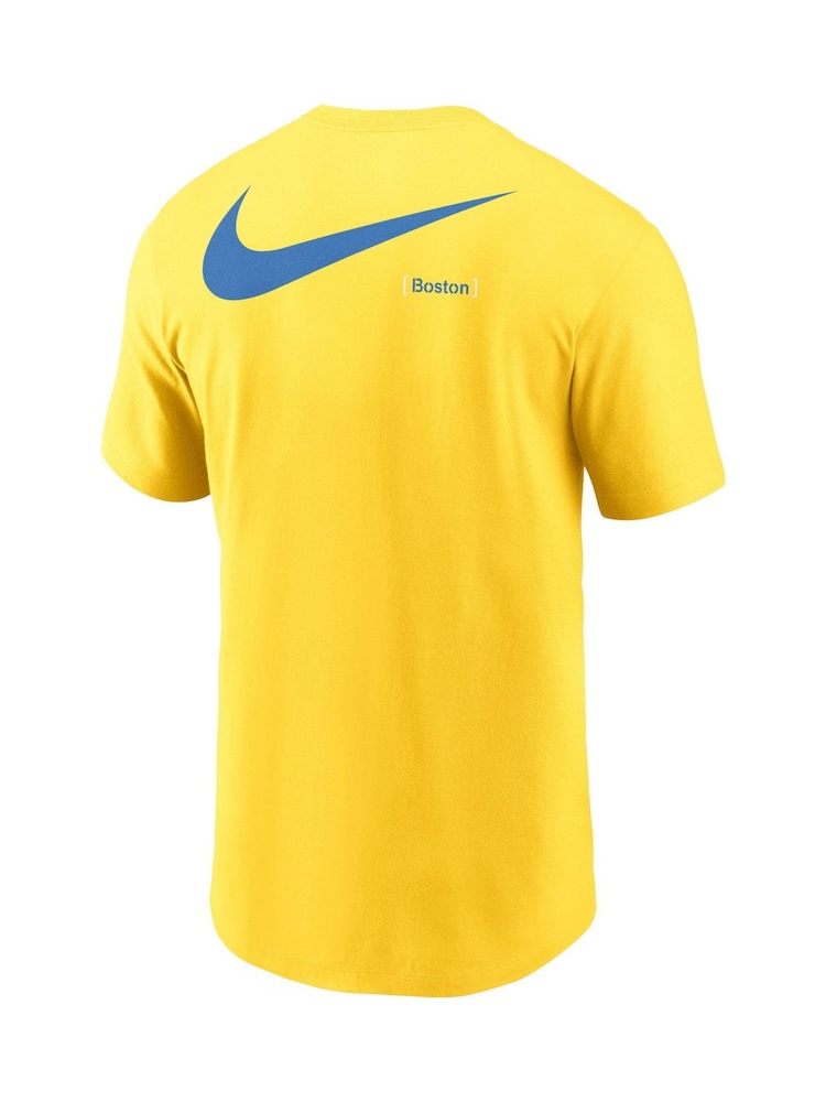 Fanatics Yellow MLB Boston Red Sox 2 Hit Speed City Connect 100% Cotton T-Shirt - Image 3 of 3