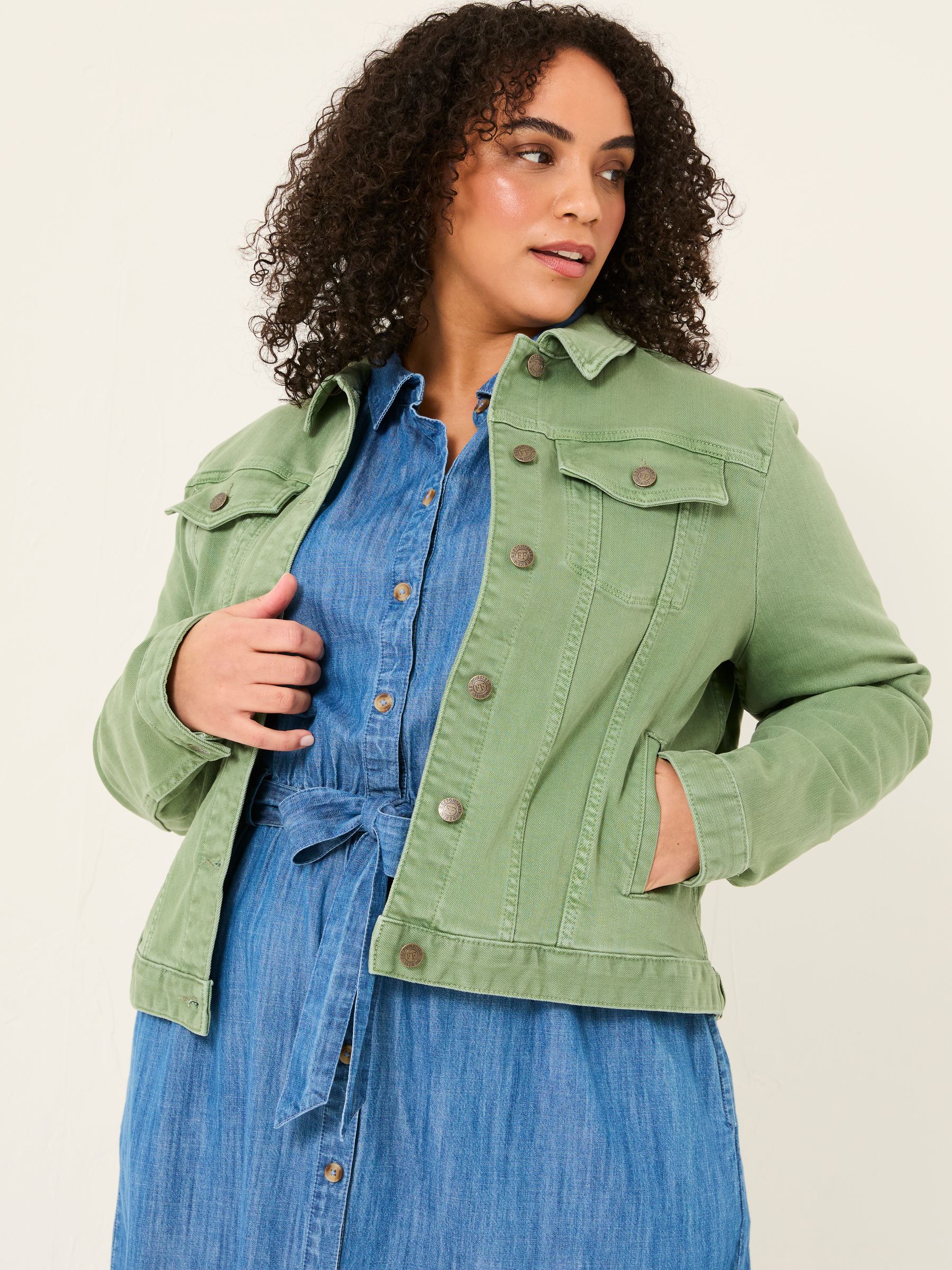 Fatface Tasha Green Denim Jacket