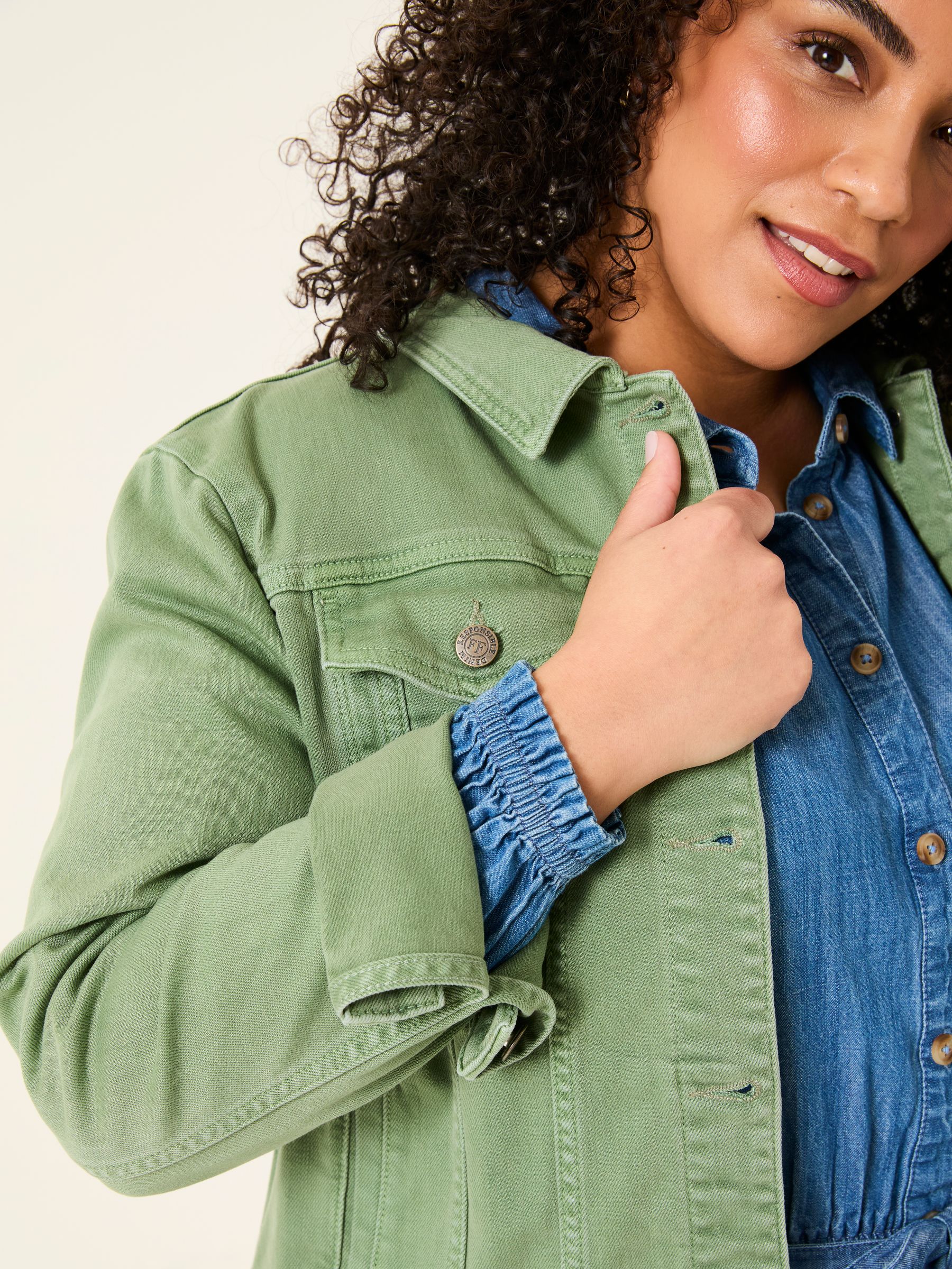 Buy FatFace Tasha Green Denim Jacket from Next South Africa