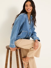 FatFace Dulcie Blue Denim Dulcie Denim Jacket - Image 4 of 6