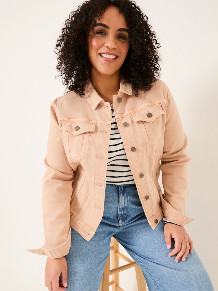 FatFace Tasha Light Pink Denim Jacket - Image 4 of 6