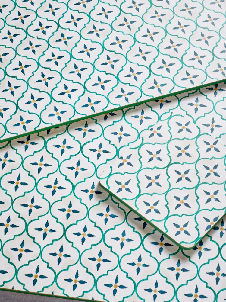 Set of 4 Mediterranean Tile Placemats and Coasters - Изображение 2 из 4