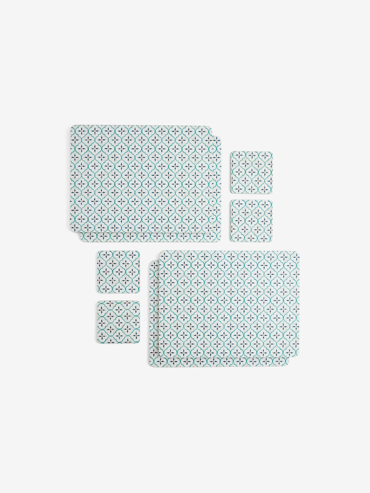 Set of 4 Mediterranean Tile Placemats and Coasters - Изображение 4 из 4
