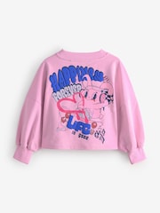 Pink Long Sleeves Happiness Bunny 100% Cotton T-Shirt - Image 2 of 2