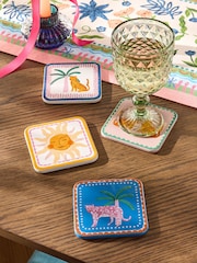 Set of 4 Cassia Tropical Leopard Ceramic Coasters - Slika 1 iz 3