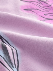 Purple Long Sleeves Graffiti Butterfly 100% Cotton T-Shirt - Image 2 of 4