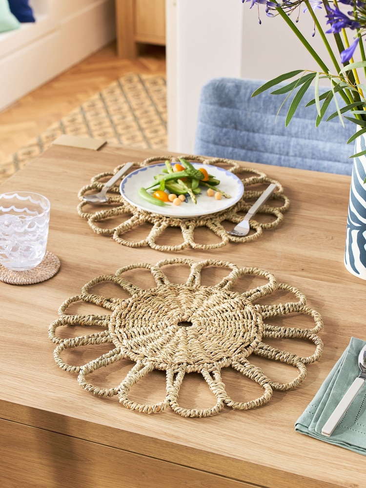 Set of 2 Seagrass Scallop Placemats - Imagen 2 de 4