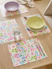 Set of 4 Lisse Floral Wipeclean Placemats - Image 1 of 3