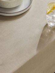 Natural 100% Cotton Linen Look Wipe Clean Tablecloth - Image 2 of 3