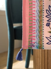 Pink Cassia Embroidered Kitchen Table Runner - Image 2 of 4