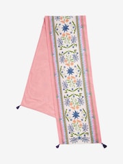 Pink Cassia Embroidered Kitchen Table Runner - Image 3 of 4