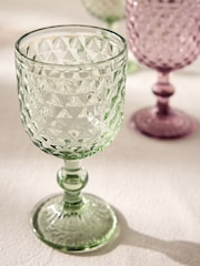 Set of 4 Cassia Pressed Wine Glasses - Image 2 of 3