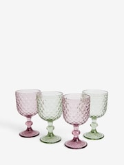 Set of 4 Cassia Pressed Wine Glasses - Image 3 of 3