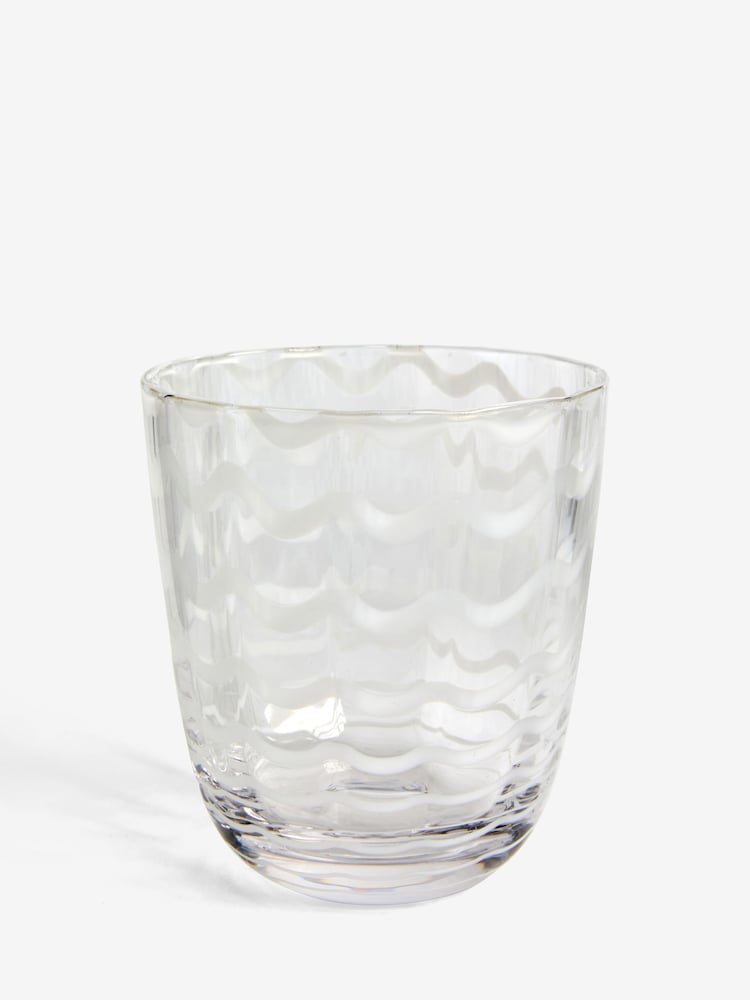Set of 2 White Caned Stripe Tumbler Glasses - Image 3 of 3 Set of 2 White Caned Stripe Tumbler Glasses - Image 3 of 3