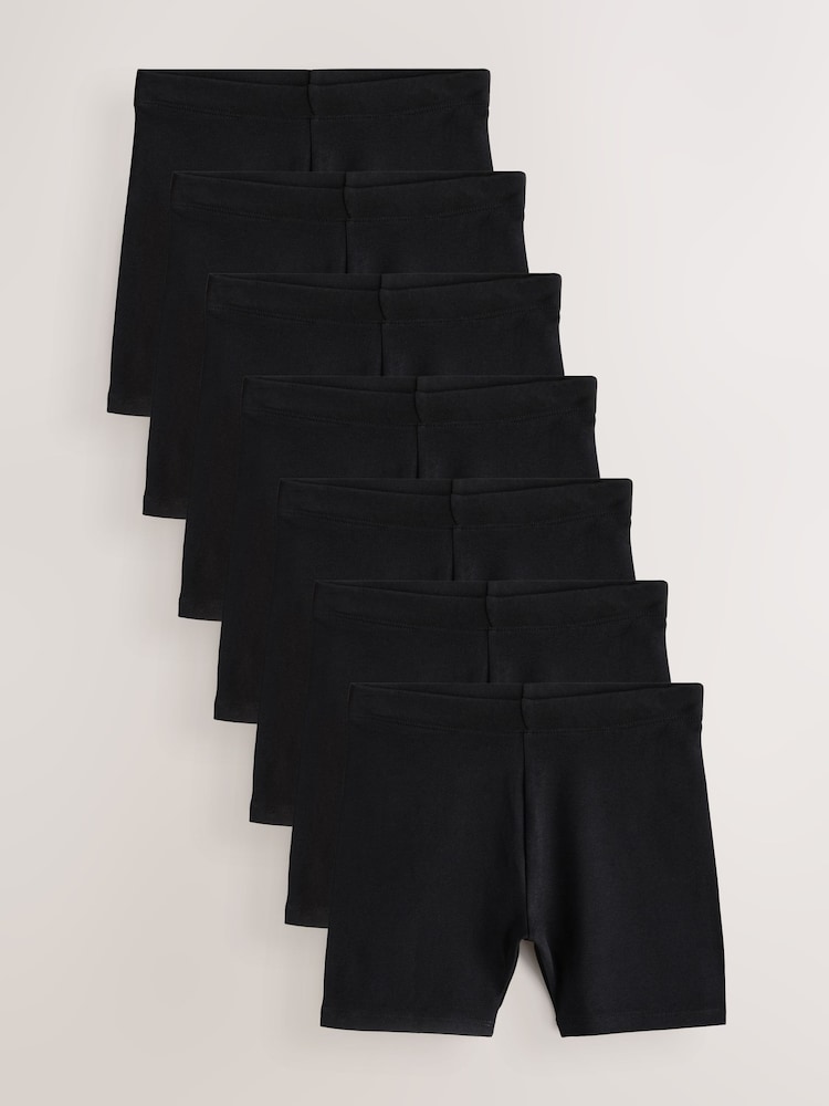 Noir - Lot de 7 shorts cyclistes stretch riches (3-16ans) - Image 1 of 11
