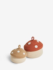 Jojo Maman Bébé Set of 2 Natural Toadstool Woven Rope Storage Baskets - Image 4 of 6