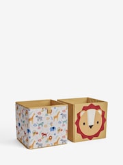 Jojo Maman Bébé Set of 2 Luca Lion Cube Storage Boxes - Image 2 of 4